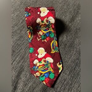 Eaton Vintage Style Christmas Holiday  Santa Neck Tie 100% Silk